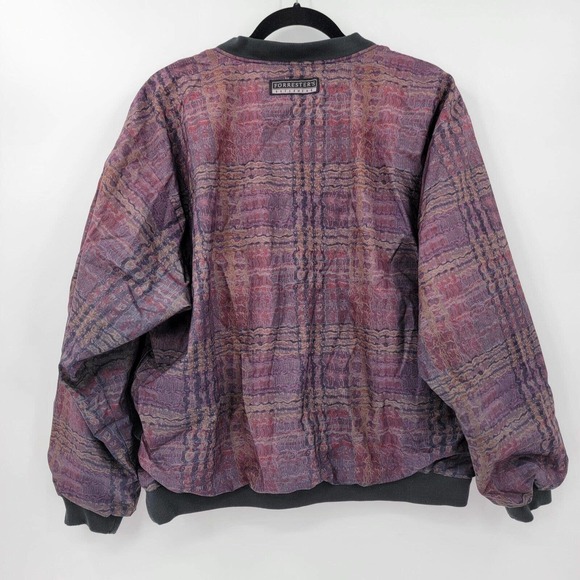 VTG Forrester's Mens M 90's Y2K Abstract V-Neck Pullover Windbreaker Jacket - Picture 2 of 8